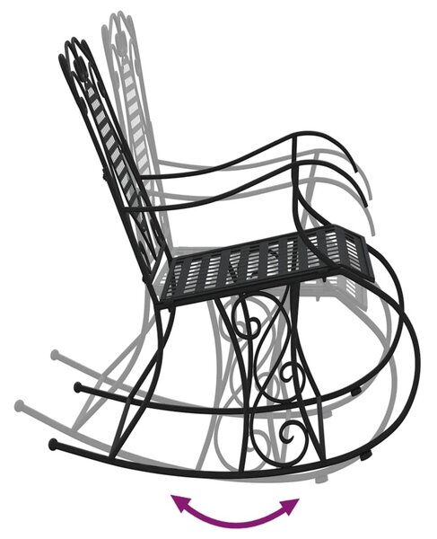 Fekete acél hintapad 84 cm