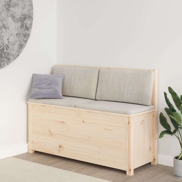 VIDAXL - Tömörfenyő Pad Tárolóval - 110x41x76,5 cm