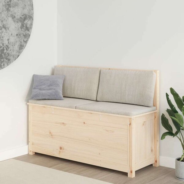 VIDAXL - Tömörfenyő Pad Tárolóval - 110x41x76,5 cm