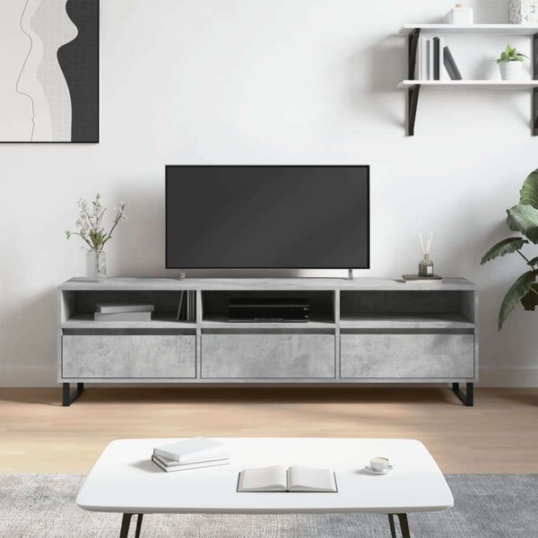 Modern TV-szekrény - Betonszürke - 150 cm