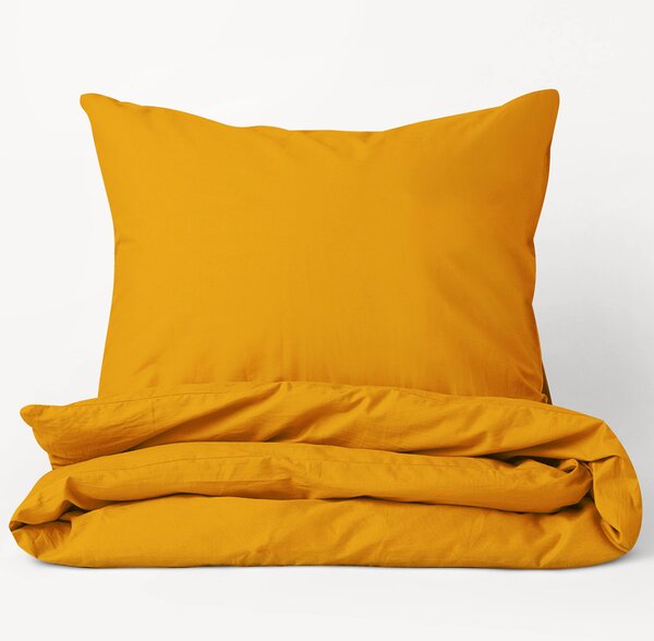 Goldea pamut ágyneműhuzat - mustárszínű 140 x 200 és 70 x 90 cm