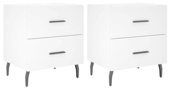 Modern Éjjeliszekrény Pár - Fehér - 2 db - 40x35x47,5 cm