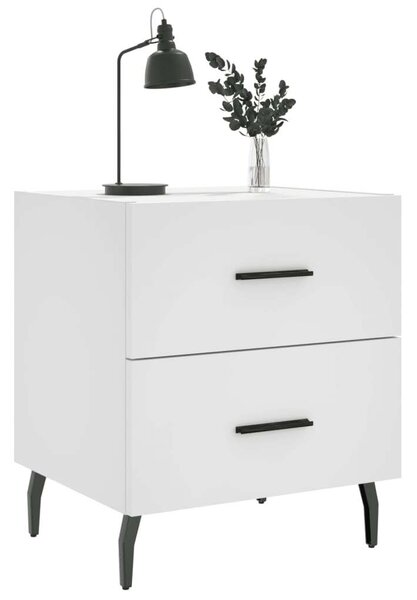 Modern Éjjeliszekrény Pár - Fehér - 2 db - 40x35x47,5 cm