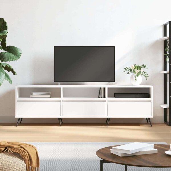 Fehér szerelt fa tv-szekrény 150 x 30 x 44,5 cm