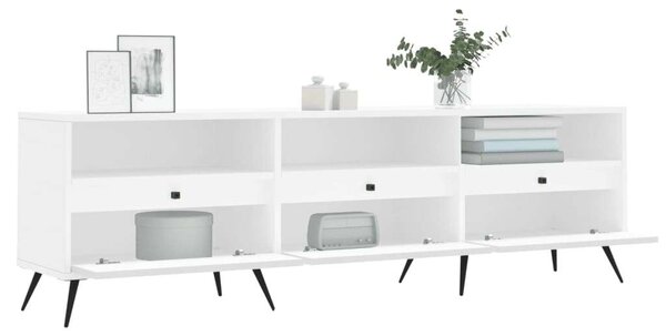 Fehér szerelt fa tv-szekrény 150 x 30 x 44,5 cm