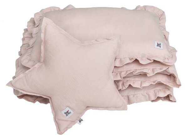 Vászon ágynemű kiságyba DUSTY PINK, M-es méret