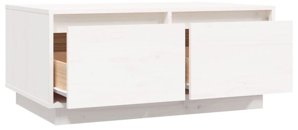 Fehér tömör fenyőfa dohányzóasztal 80 x 50 x 35 cm