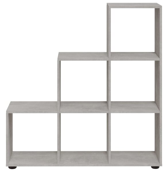 Betonszürke szerelt fa lépcsős könyvespolc 107 cm
