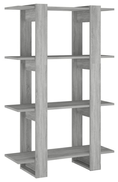 Szürke sonoma színű térelválasztó könyvszekrény 80x30x123,5 cm