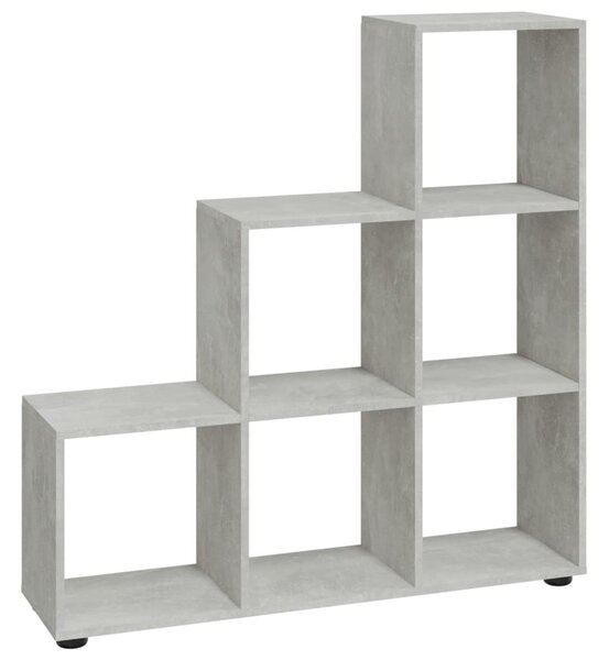 Betonszürke szerelt fa lépcsős könyvespolc 107 cm