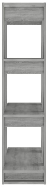 Szürke sonoma színű térelválasztó könyvszekrény 80x30x123,5 cm