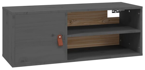 2 db szürke tömör fenyőfa faliszekrény 80 x 30 x 30 cm