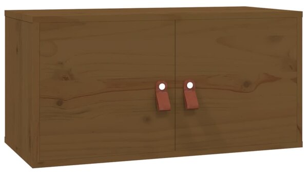 Mézbarna tömör fenyőfa faliszekrény 60 x 30 x 30 cm