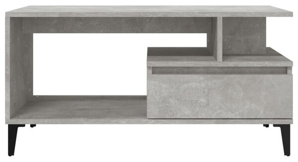 Betonszürke szerelt fa dohányzóasztal 90x49x45 cm