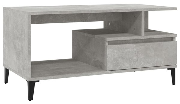 Betonszürke szerelt fa dohányzóasztal 90x49x45 cm