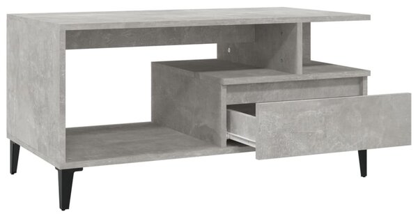 Betonszürke szerelt fa dohányzóasztal 90x49x45 cm