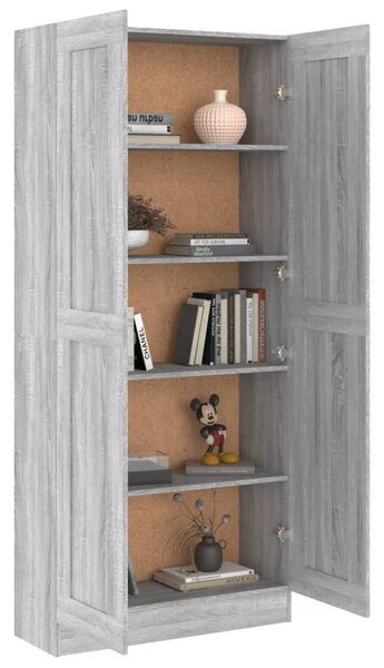 Szürke sonoma színű fa fürdőszobaszekrény 82,5x30,5x185,5 cm