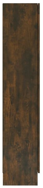 Füstös tölgy színű szerelt fa vitrinszekrény 82,5x30,5x150 cm