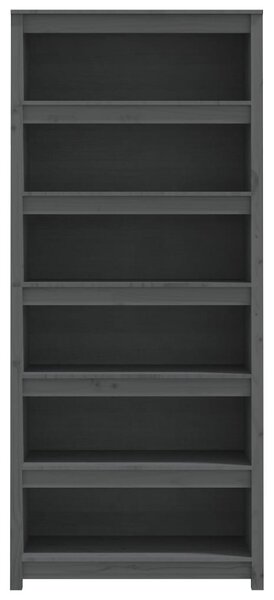 Szürke tömör fenyőfa könyvszekrény 80x35x183 cm