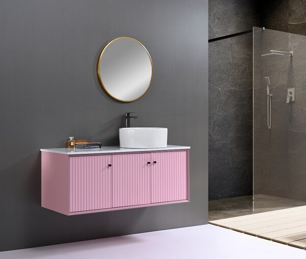 Dusty Fürdőszobai Bútor Szett, Rózsaszín, 120 cm, 3 darab