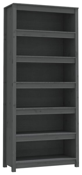 Szürke tömör fenyőfa könyvszekrény 80x35x183 cm