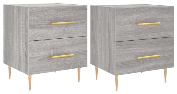 VidaXL Éjjeliszekrény 2 db - Szürke Sonoma - 40x35x47,5cm