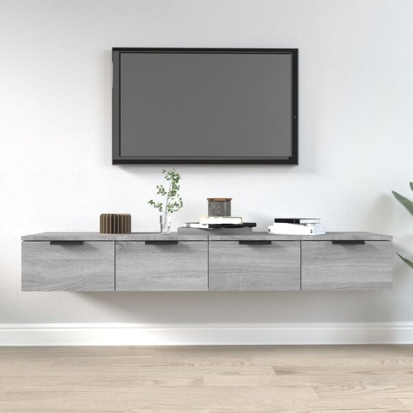 2 db szürke sonoma szerelt fa fali szekrény 68 x 30 x 20 cm