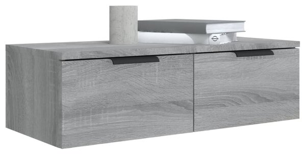 2 db szürke sonoma szerelt fa fali szekrény 68 x 30 x 20 cm