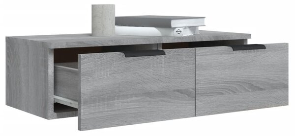 2 db szürke sonoma szerelt fa fali szekrény 68 x 30 x 20 cm