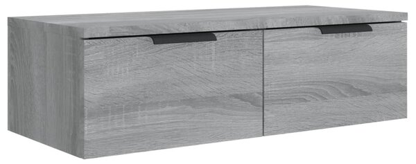 2 db szürke sonoma szerelt fa fali szekrény 68 x 30 x 20 cm