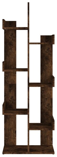 Füstös tölgy színű szerelt fa könyvszekrény 48 x 25,5 x 140 cm