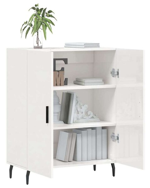 HomeElegance - Fehér Magasfényű Tálalószekrény - 69,5x34x90 cm