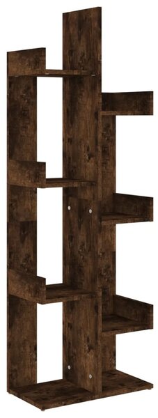 Füstös tölgy színű szerelt fa könyvszekrény 48 x 25,5 x 140 cm