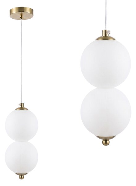 LED függesztett mennyezeti lámpa LHJ117-2CP szálcsiszolt arany