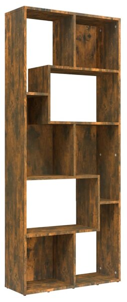 Füstös tölgy színű szerelt fa könyvszekrény 67 x 24 x 161 cm