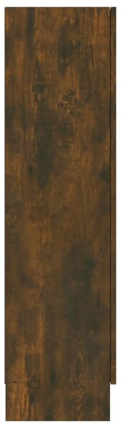 Füstös tölgyszínű szerelt fa vitrinszekrény 82,5x30,5x115 cm