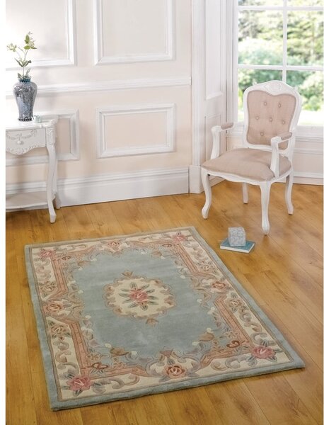 Aubusson zöld gyapjú szőnyeg, 75 x 150 cm - Flair Rugs