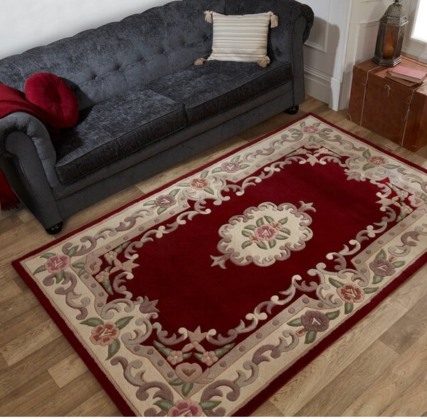 Aubusson piros gyapjú szőnyeg, 75 x 150 cm - Flair Rugs