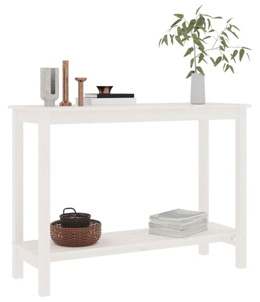 Fehér tömör fenyőfa tálalóasztal 110 x 40 x 80 cm