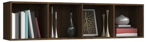 Barna tölgy színű szerelt fa könyv-/TV-szekrény 143x30x36 cm