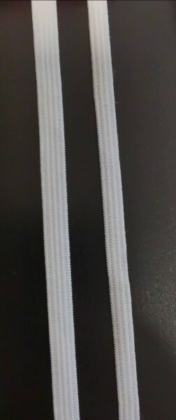Fehér elasztikus szalag, magassága 5 mm
