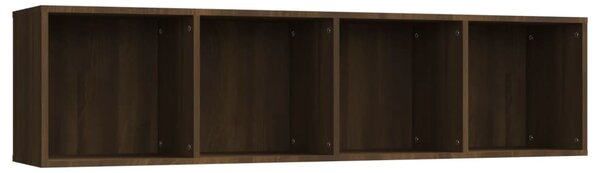 Barna tölgy színű szerelt fa könyv-/TV-szekrény 143x30x36 cm