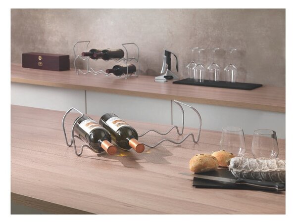Wine háromszintes borosüveg tartó 12 palackhoz, hossz 45 cm - Metaltex