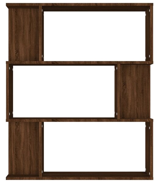 Füstös tölgy színű fa könyvszekrény/térelválasztó 80x24x96 cm