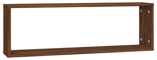 4 db barna tölgyszínű szerelt fa fali kockapolc 80x15x26,5 cm