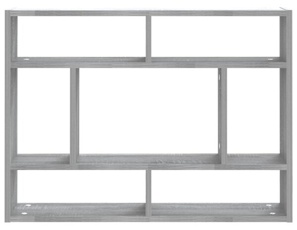 Szürke sonoma színű szerelt fa fali polc 75 x 16 x 55 cm