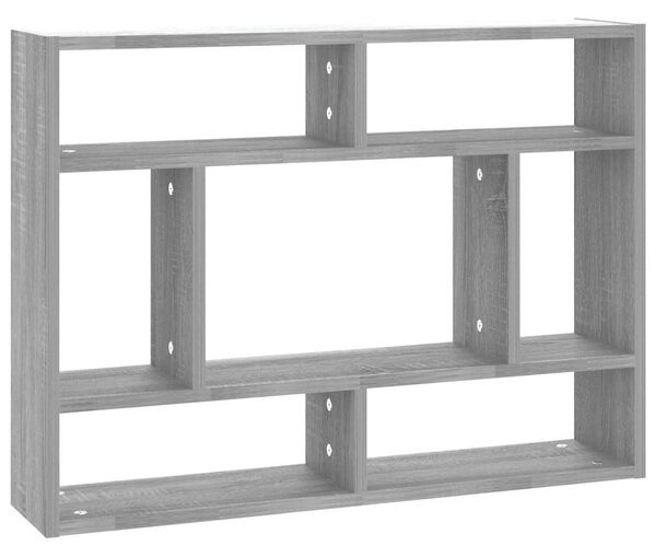 Szürke sonoma színű szerelt fa fali polc 75 x 16 x 55 cm