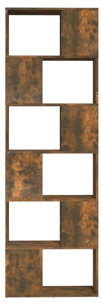 Füstös tölgy színű térelválasztó könyvszekrény 60x24x186 cm