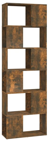 Füstös tölgy színű térelválasztó könyvszekrény 60x24x186 cm
