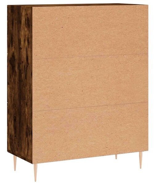 VIDAXL - Füstös Tölgy Fa Tálalószekrény - 3 Fiók - 69,5x34x90 cm